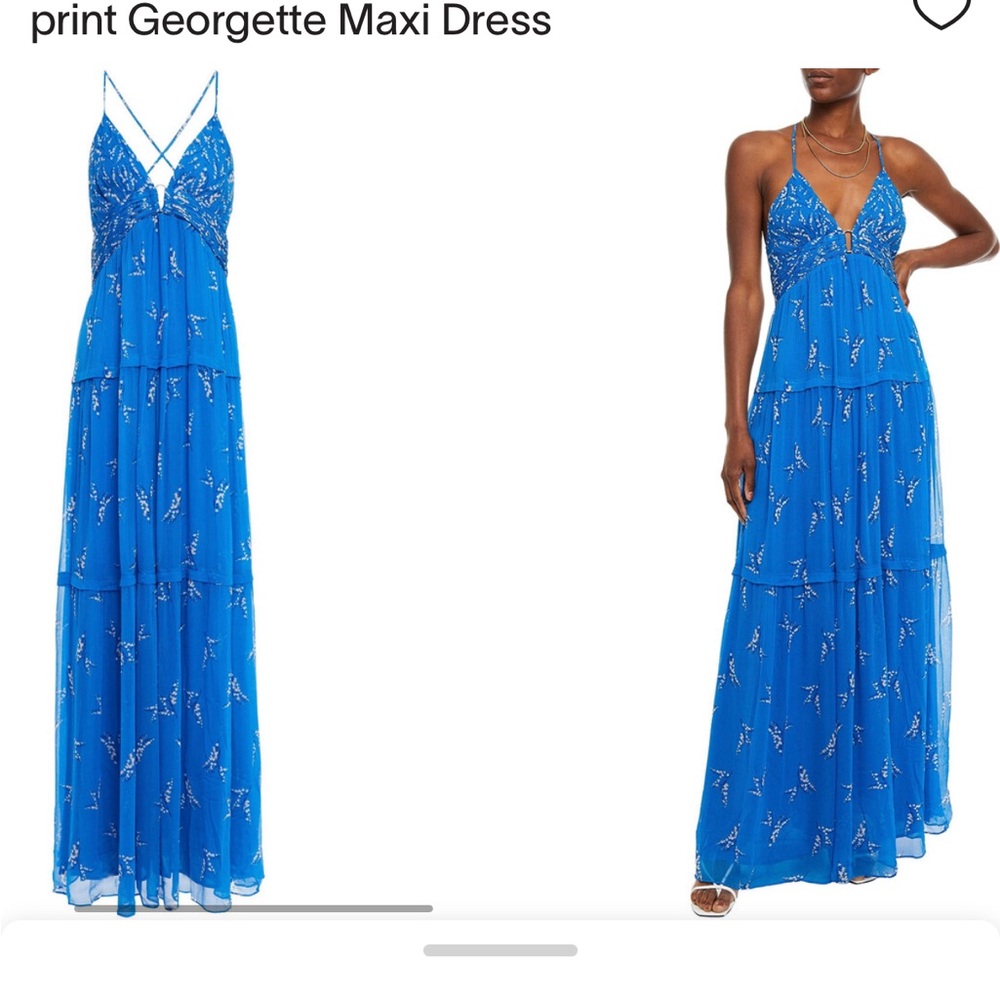Ba&sh Masha Blue Maxi  Dress sold out 🔥stunning excellent size 3